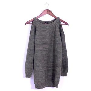 Poof! Green Pullover with Open Shoulders